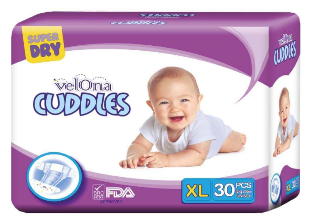 Picture of VELONA CUDDLES CLASSIC NAPPIES 30XL SIZE 5- 240/CTN