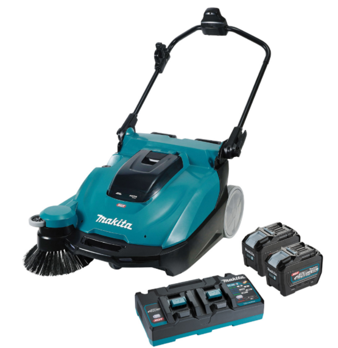 Picture of MAKITA 40V MAX BRUSHLESS WALK BEHIND SWEEPER KIT - 2X 8.AH BATTERIES + DC40RB DUAL CHARGER